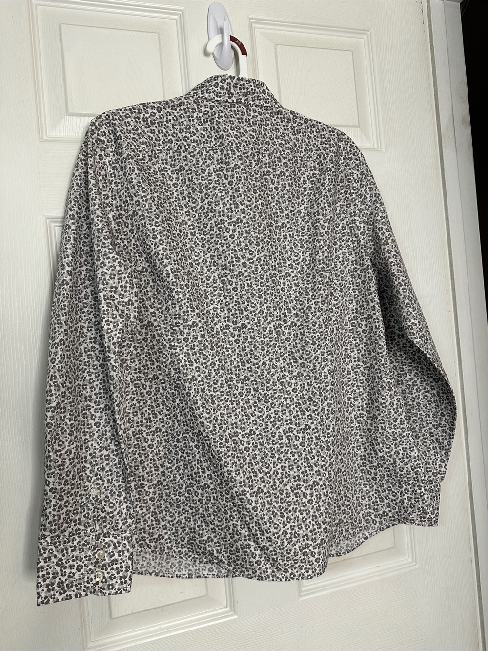 Lands' End White Micro Floral Button-Down Shirt - Picture 4 of 4